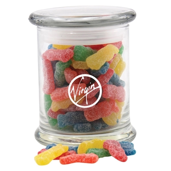 Sour Kids candies inside a 12 oz. round glass jar with... from ASI 44900 NC Custom (CI/Lanco) / Lanco