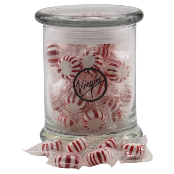 Starlight Peppermints in a Large Round Glass Status Jar with Lid... from ASI 44900 NC Custom (CI/Lanco) / Lanco