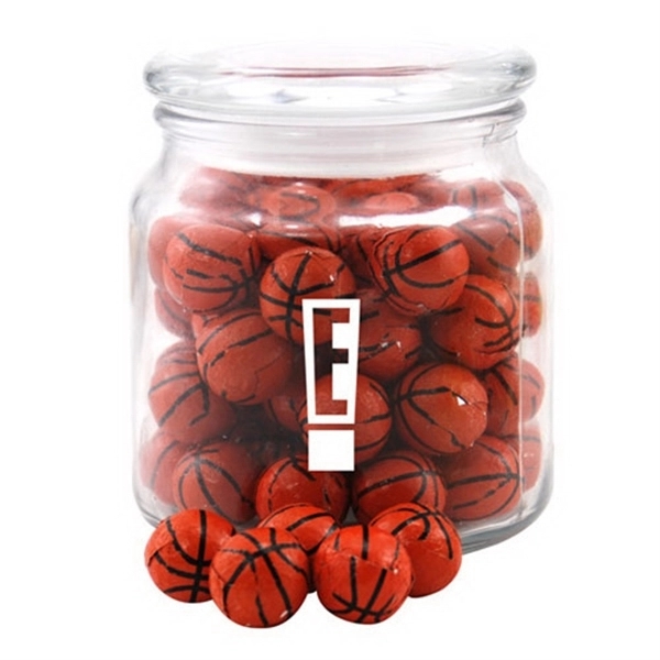 Chocolate Basketballs in a Glass apothecary Jar with Lid... from ASI 44900 NC Custom (CI/Lanco) / Lanco