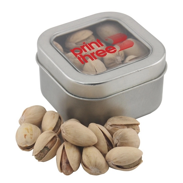Metal Tin with Window Lid and Pistachios... from ASI 44900 NC Custom (CI/Lanco) / Lanco