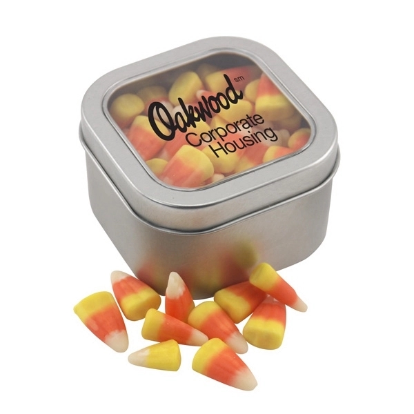 Large Metal Tin with Window Lid and Candy Corn... from ASI 44900 NC Custom (CI/Lanco) / Lanco
