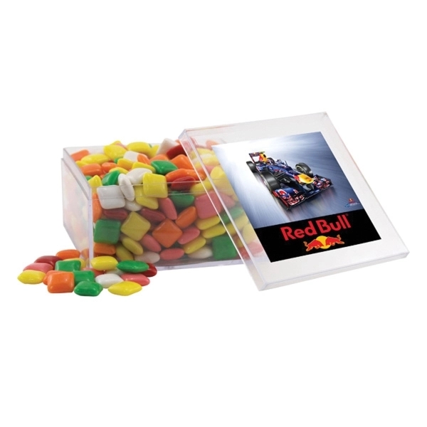 Mini Chicklets in a Clear Acrylic Box- 4" x 4" x... from ASI 44900 NC Custom (CI/Lanco) / Lanco