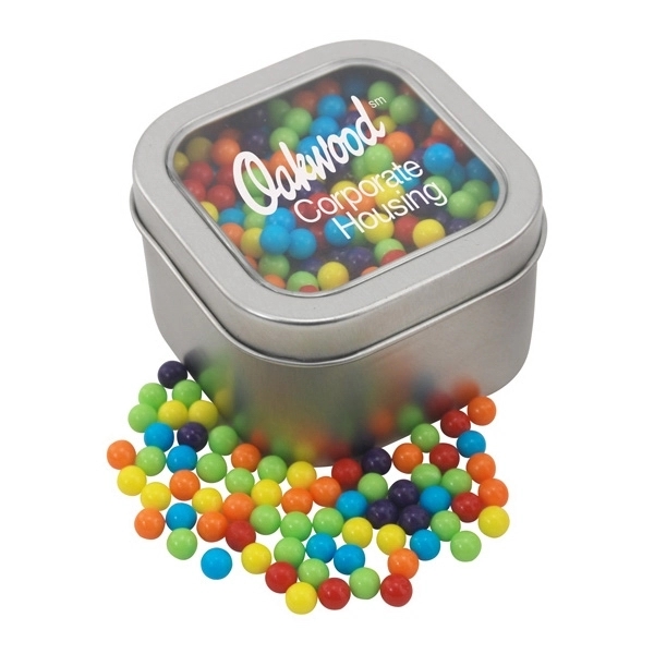 Large Metal Tin with Window Lid and Mini Jawbreakers... from ASI 44900 NC Custom (CI/Lanco) / Lanco