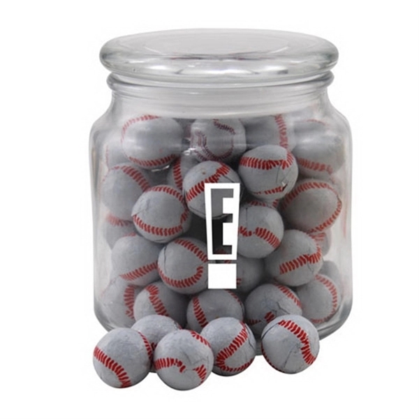 Chocolate Baseballs in a Glass apothecary Jar with Lid... from ASI 44900 NC Custom (CI/Lanco) / Lanco