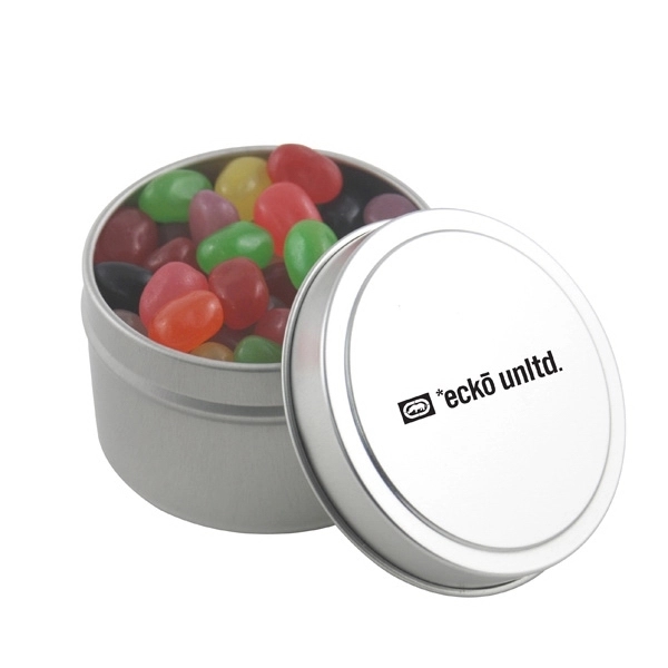 Round Metal Tin with Lid and Jelly Beans... from ASI 44900 NC Custom (CI/Lanco) / Lanco