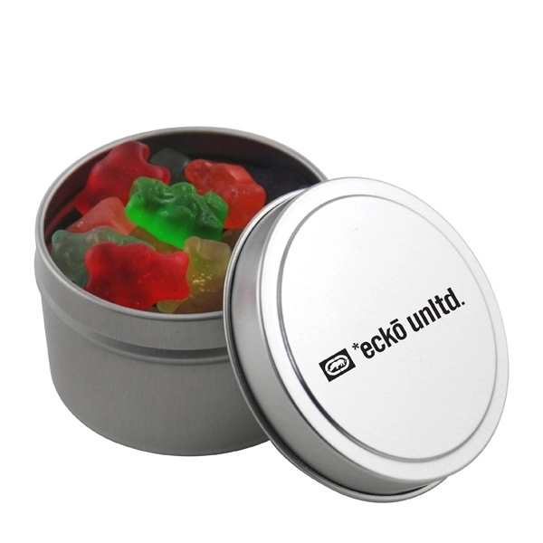 Round Metal Tin with Lid and Gummy Bears... from ASI 44900 NC Custom (CI/Lanco) / Lanco