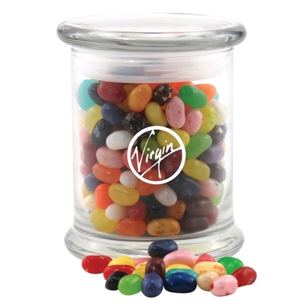 Jelly Bellys Candy in a Large Round Glass Status Jar with... from ASI 44900 NC Custom (CI/Lanco) / Lanco