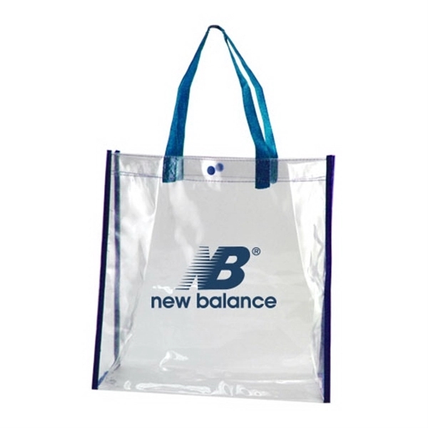 Clear PVC tote bag with vibrant colored trim and handles with... from ASI 44900 NC Custom (CI/Lanco) / Lanco