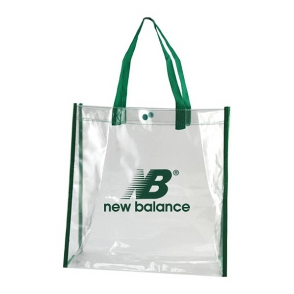 Clear PVC tote bag with vibrant colored trim and handles with... from ASI 44900 NC Custom (CI/Lanco) / Lanco