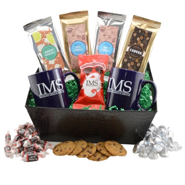 Gift Tray with Two Mugs, Hot Beverage Set and Hershey Kisses... from ASI 44900 NC Custom (CI/Lanco) / Lanco