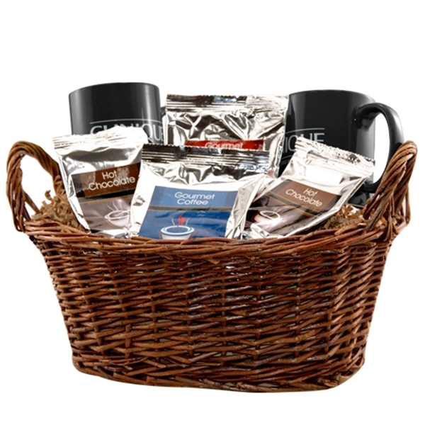 Gift basket with coffee, tea and mugs... from ASI 44900 NC Custom (CI/Lanco) / Lanco