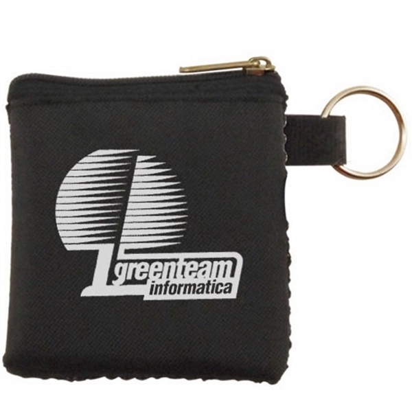 2 1/4" x 2" nylon and mesh zippered pouch with keychain... from ASI 44900 NC Custom (CI/Lanco)