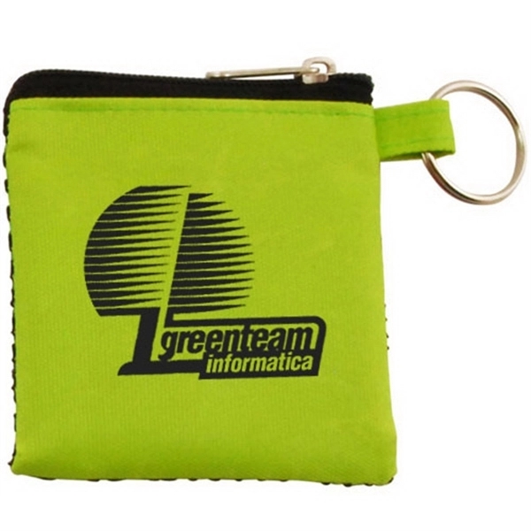 2 1/4" x 2" nylon and mesh zippered pouch with keychain... from ASI 44900 NC Custom (CI/Lanco)