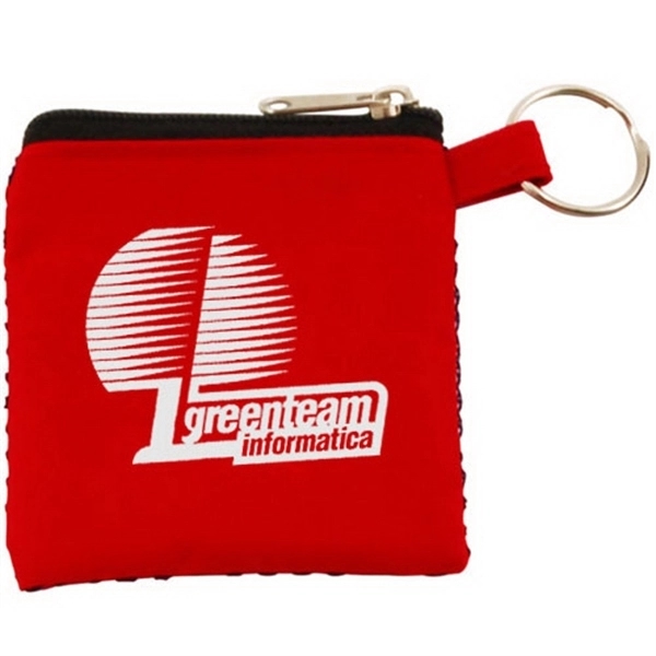 2 1/4" x 2" nylon and mesh zippered pouch with keychain... from ASI 44900 NC Custom (CI/Lanco)