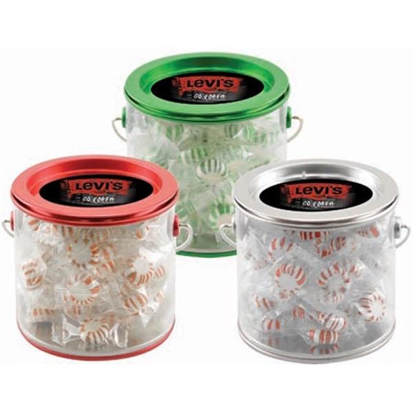 3 7/8" x 4" customizable tin pail filled with Starlight Mints.... from ASI 44900 NC Custom (CI/Lanco) / Lanco