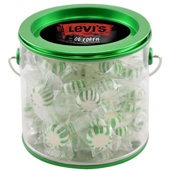 3 7/8" x 4" customizable tin pail filled with Starlight Mints.... from ASI 44900 NC Custom (CI/Lanco) / Lanco