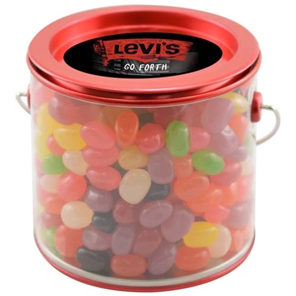 3 7/8" x 4" customizable tin pail filled with jelly beans.... from ASI 44900 NC Custom (CI/Lanco) / Lanco