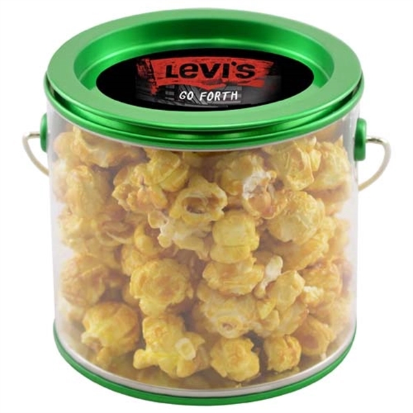 3 7/8" x 4" customizable tin pail filled with caramel popcorn.... from ASI 44900 NC Custom (CI/Lanco) / Lanco