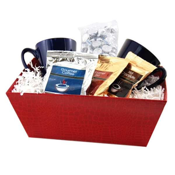 Gift tray filled with two 12 oz. mugs, coffee, tea, two... from ASI 44900 NC Custom (CI/Lanco) / Lanco