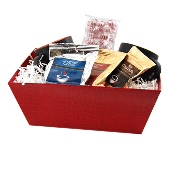 Gift tray filled with two 12 oz. mugs, coffee, tea, two... from ASI 44900 NC Custom (CI/Lanco) / Lanco