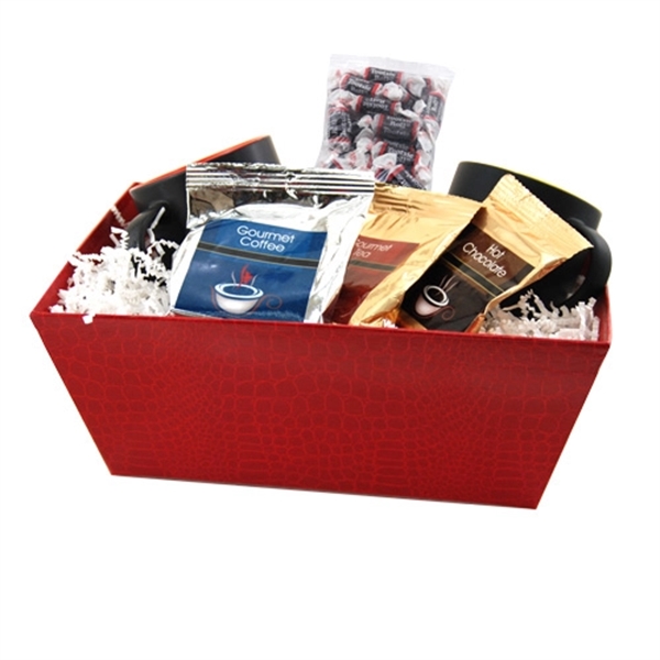 Gift tray filled with two 12 oz. mugs, coffee, tea, two... from ASI 44900 NC Custom (CI/Lanco) / Lanco