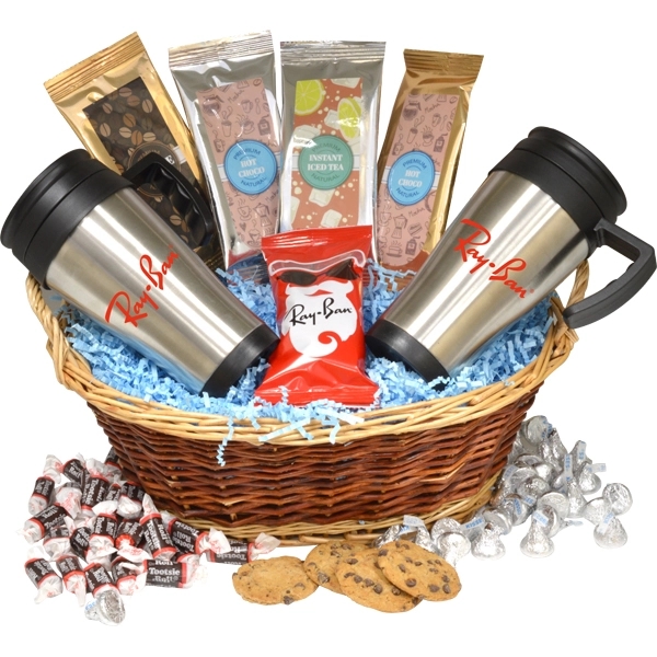Premium Mug Gift Basket with Chocolate Covered Raisins... from ASI 44900 NC Custom (CI/Lanco) / Lanco