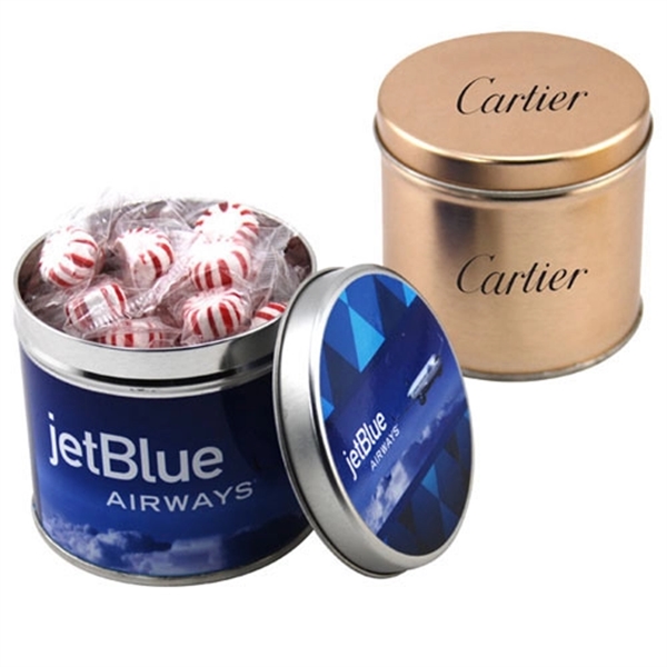 Starlight Peppermints in a 3.5" Round Metal Tin with Lid... from ASI 44900 NC Custom (CI/Lanco) / Lanco