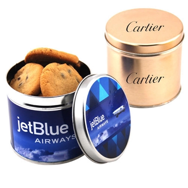 Chocolate Chip Cookies in a 3.5" Round Metal Tin with Lid... from ASI 44900 NC Custom (CI/Lanco) / Lanco