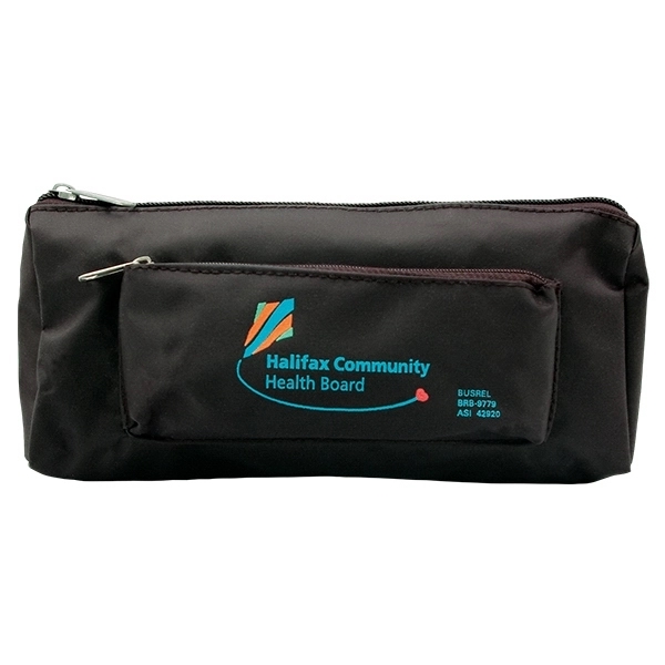 Microfiber multi-purpose pencil case with external pocket, two zipper closure.... from ASI 42920 Busrel Inc