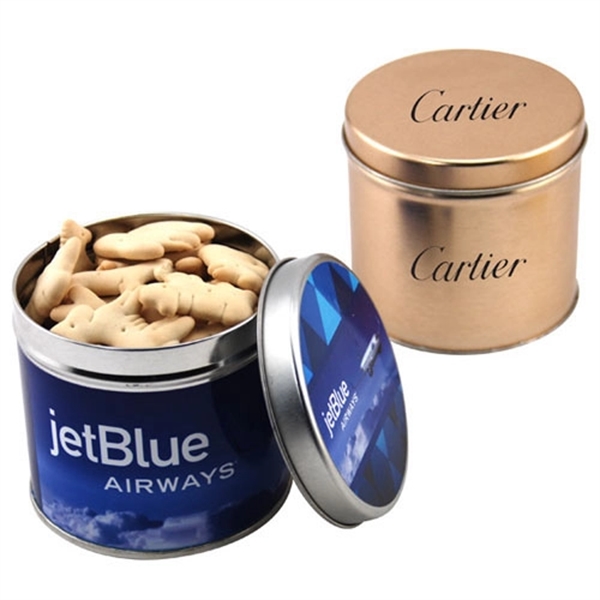 Animal Crackers in a 3.5" Round Metal Tin with Lid... from ASI 44900 NC Custom (CI/Lanco) / Lanco