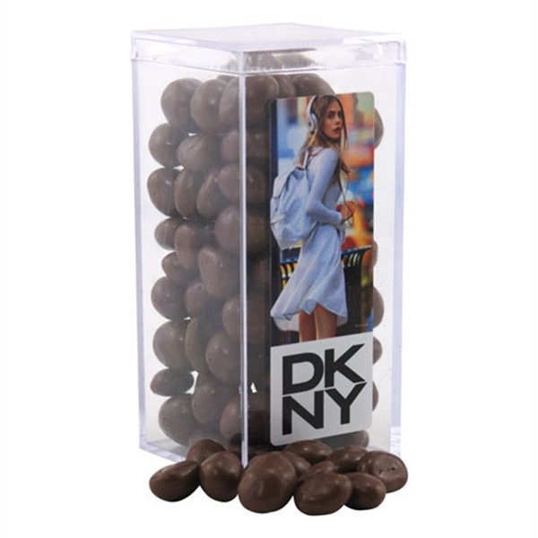 Chocolate Covered Peanuts in a Clear Acrylic Box- 2.25" x 2.25"... from ASI 44900 NC Custom (CI/Lanco) / Lanco