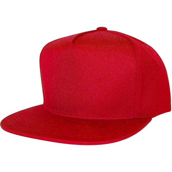 5 Panel Structured Mid Crown Polywool Cap with Plastic Snap Closure.... from ASI 43456 CF Headwear