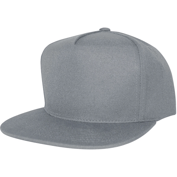 5 Panel Structured Mid Crown Polywool Cap with Plastic Snap Closure.... from ASI 43456 CF Headwear