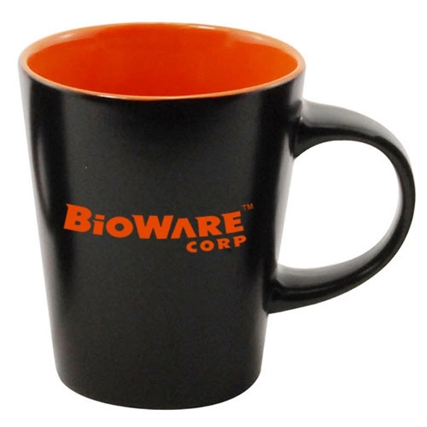 12 oz. ceramic coffee mug with black exterior and colored interior.... from ASI 44900 NC Custom (CI/Lanco) / Lanco