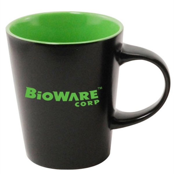 12 oz. ceramic coffee mug with black exterior and colored interior.... from ASI 44900 NC Custom (CI/Lanco) / Lanco