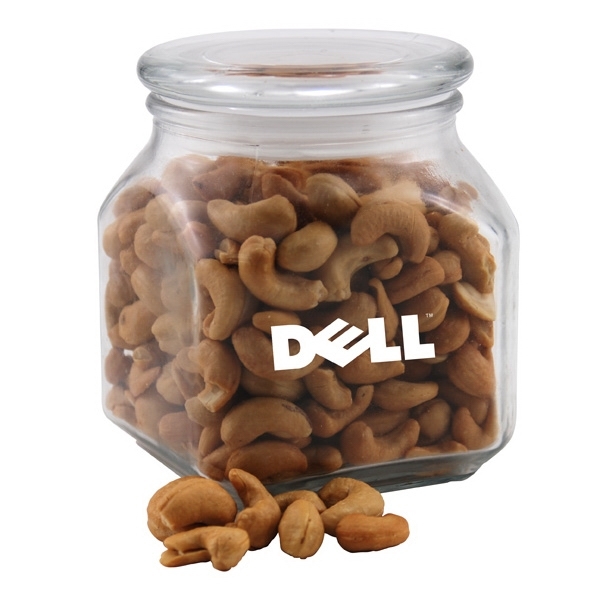 Cashews in a Large Footed Square Glass Jar with Lid... from ASI 44900 NC Custom (CI/Lanco) / Lanco