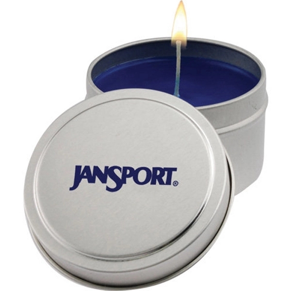 6 oz. wax candle inside a metal tin; offered in an... from ASI 44900 NC Custom (CI/Lanco) / Lanco