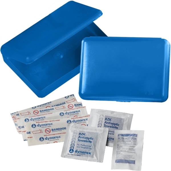 Translucent plastic first aid kit featuring four 3" x 3/4" bandages,... from ASI 44900 NC Custom (CI/Lanco) / Lanco