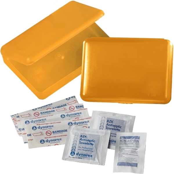 Translucent plastic first aid kit featuring four 3" x 3/4" bandages,... from ASI 44900 NC Custom (CI/Lanco) / Lanco