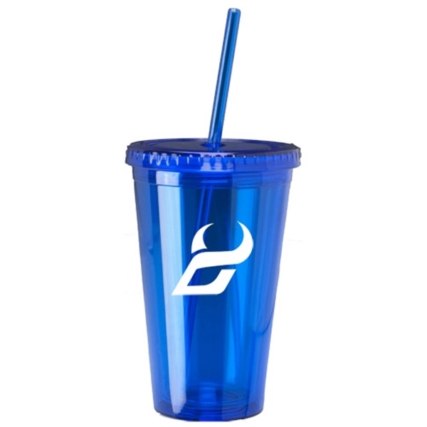 16oz Double Wall Acrylic Tumbler with Straw... from ASI 44900 NC Custom (CI/Lanco) / Lanco