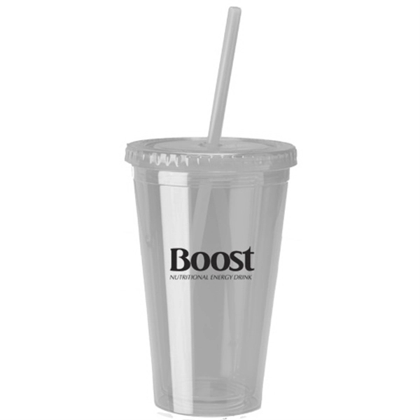 16oz Double Wall Acrylic Tumbler with Straw... from ASI 44900 NC Custom (CI/Lanco) / Lanco