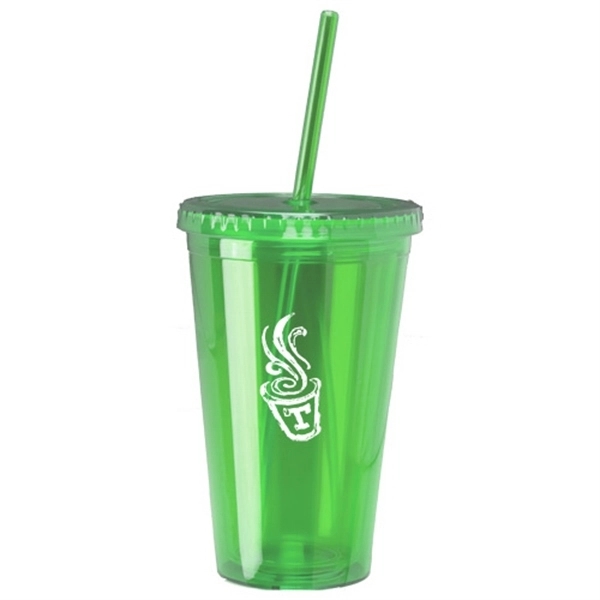 16oz Double Wall Acrylic Tumbler with Straw... from ASI 44900 NC Custom (CI/Lanco) / Lanco