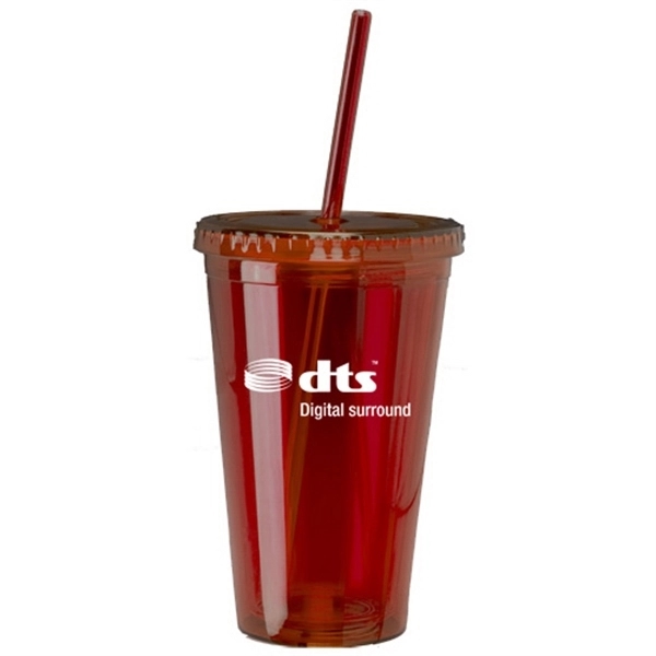 16oz Double Wall Acrylic Tumbler with Straw... from ASI 44900 NC Custom (CI/Lanco) / Lanco
