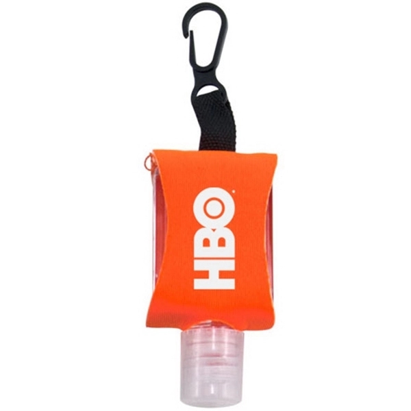 0.5 oz. of hypoallergenic hand sanitizer gel in a neoprene keychain... from ASI 44900 NC Custom (CI/Lanco) / Lanco