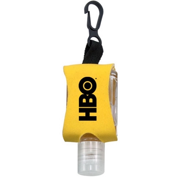 0.5 oz. of hypoallergenic hand sanitizer gel in a neoprene keychain... from ASI 44900 NC Custom (CI/Lanco) / Lanco
