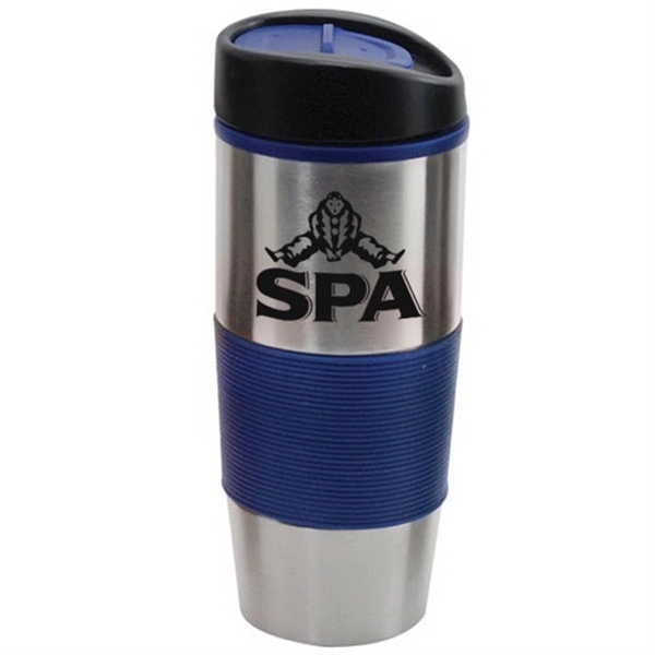 A double-walled stainless steal tumbler with silicone sleeve that keeps your... from ASI 44900 NC Custom (CI/Lanco) / Lanco