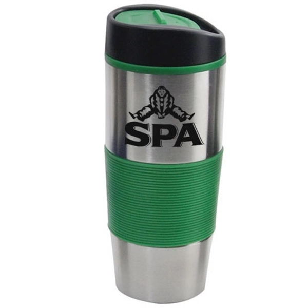 A double-walled stainless steal tumbler with silicone sleeve that keeps your... from ASI 44900 NC Custom (CI/Lanco) / Lanco