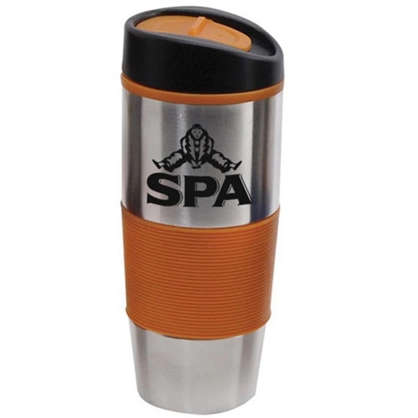 A double-walled stainless steal tumbler with silicone sleeve that keeps your... from ASI 44900 NC Custom (CI/Lanco) / Lanco