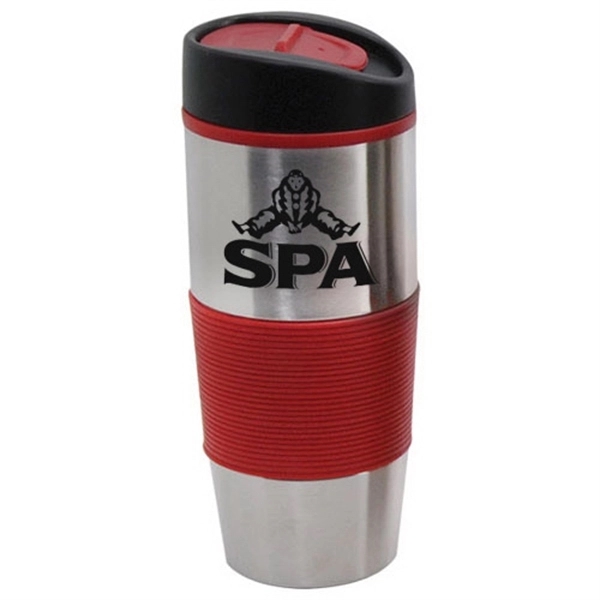 A double-walled stainless steal tumbler with silicone sleeve that keeps your... from ASI 44900 NC Custom (CI/Lanco) / Lanco