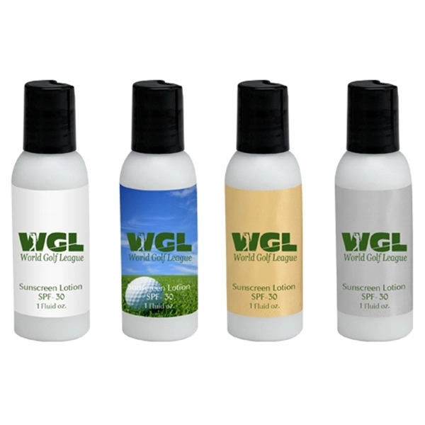 Sunscreen lotion SPF30 in Round Bottle- Made in USA... from ASI 44900 NC Custom (CI/Lanco) / Lanco